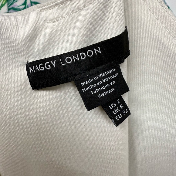 Maggy London Floral Long Sleeve Sheath Dress - Size 2 - Picture 5 of 6